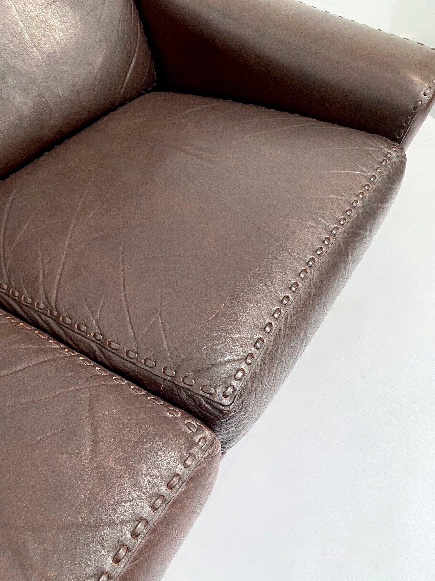 'Matador' Dark Brown Leather 2 Seater Sofa by Aage Christiansen 6