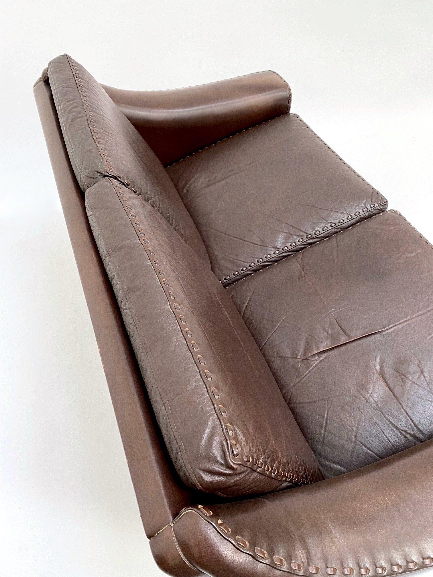 20th Century 'Matador' Dark Brown Leather 2 Seater Sofa by Aage Christiansen