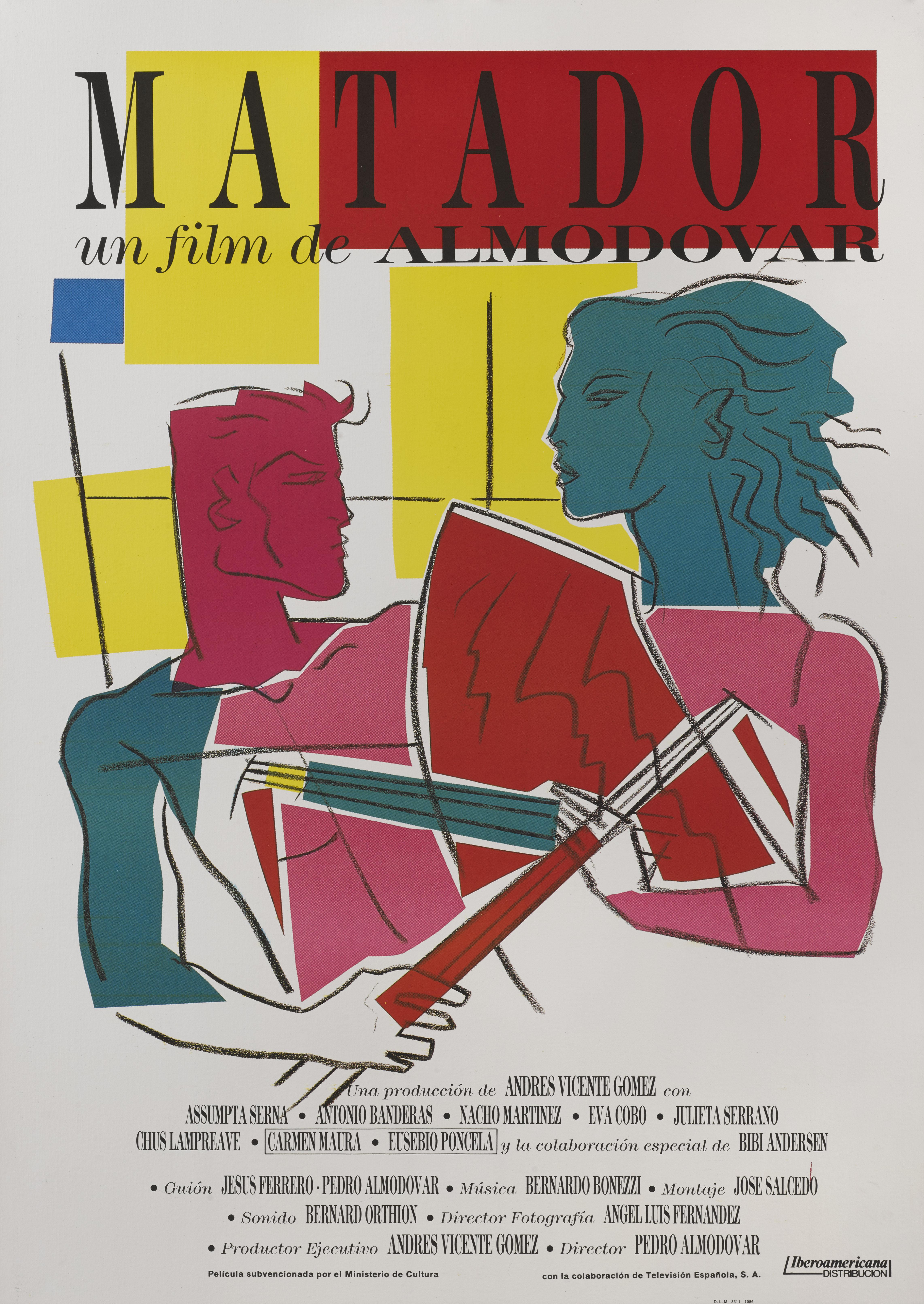 Original Spanish film poster for the comedy, drama directed by Pedro Almodovar and starring Assumpta Serna and Antonio Banderas.
This poster is unfolded conservation linen backed and it would be shipped rolled in a strong tube.
 