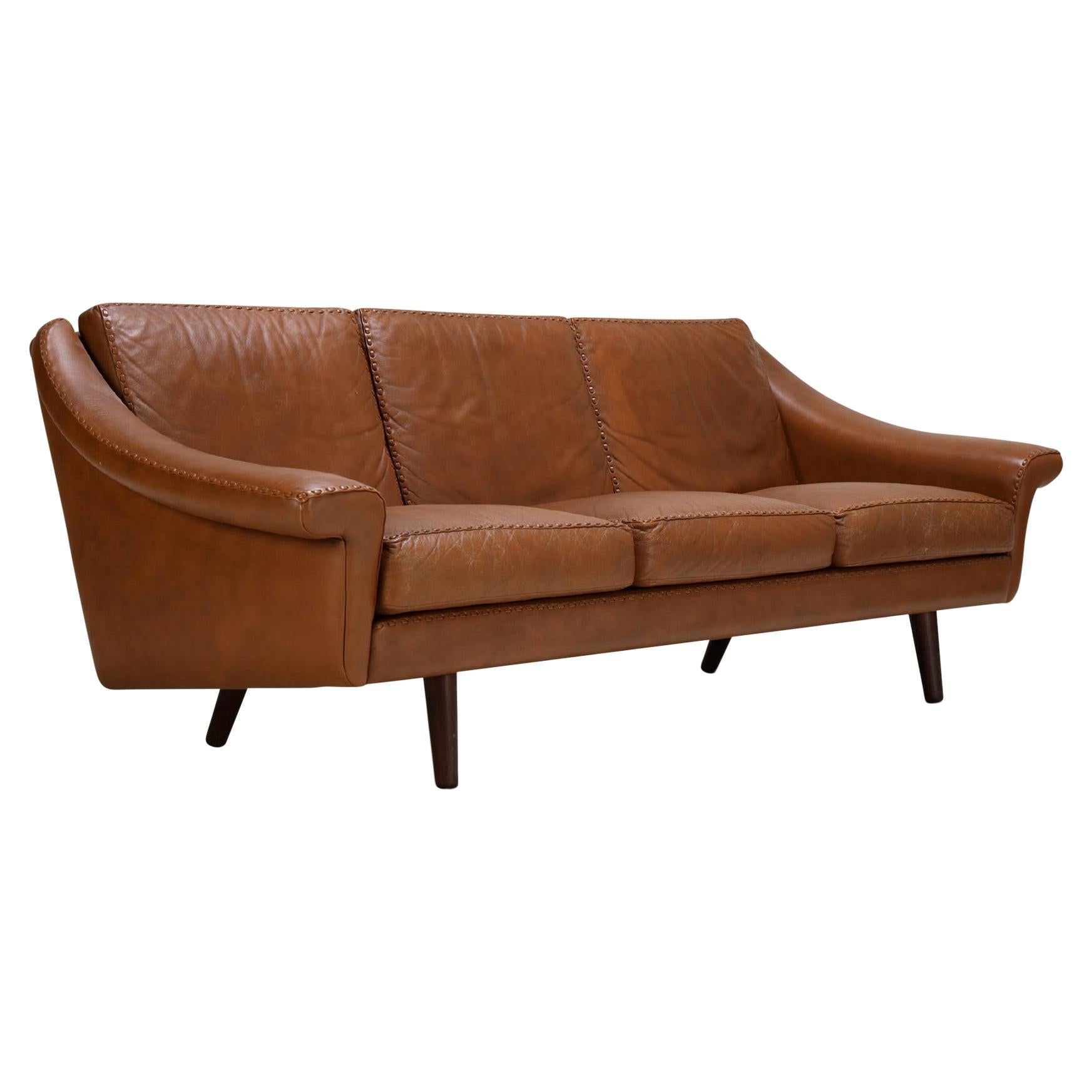 Matador Leather Three Seat Sofa by Aage Christiansen