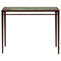 Console Ganga de Matang, bois rectangulaire et table en marbre