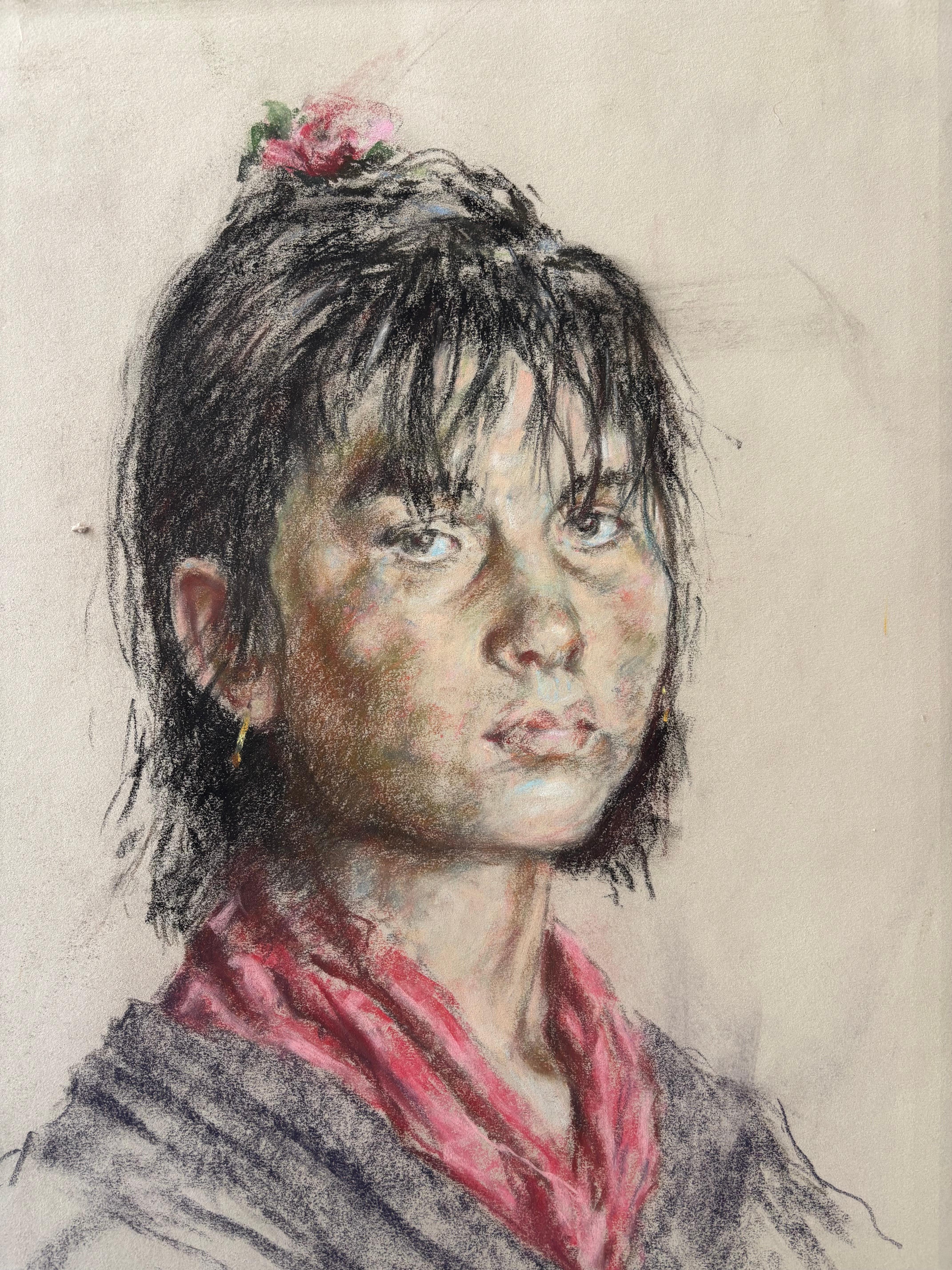 MATANIA FRANCO Italy, birth 1922, death 2006 Portrait Painting – DER ROTE SCHRECKEN