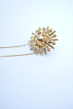 matataki earring(gold) / / vintage jewelry , 1970's vintage parts
