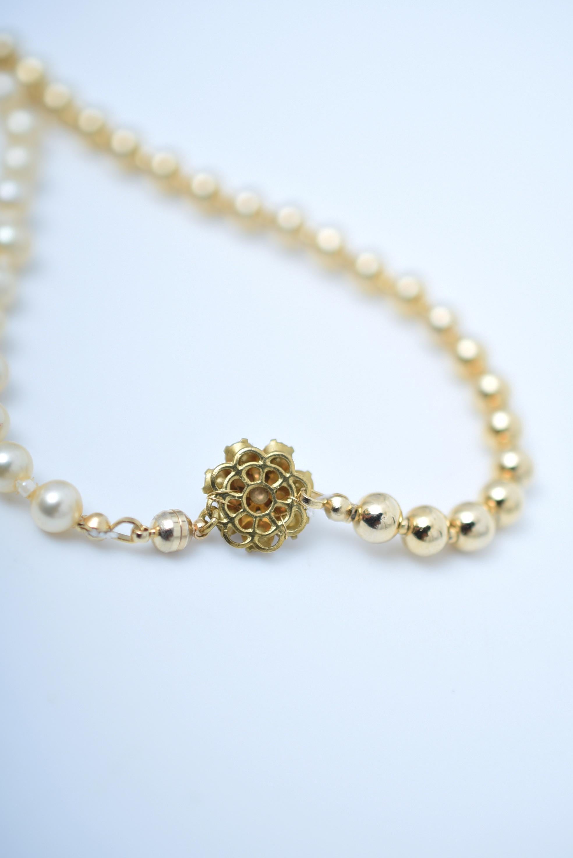 matataki pearl necklace(GOLD) / vintage jewelry , 1970's vintage parl In New Condition For Sale In Sammu shi, JP