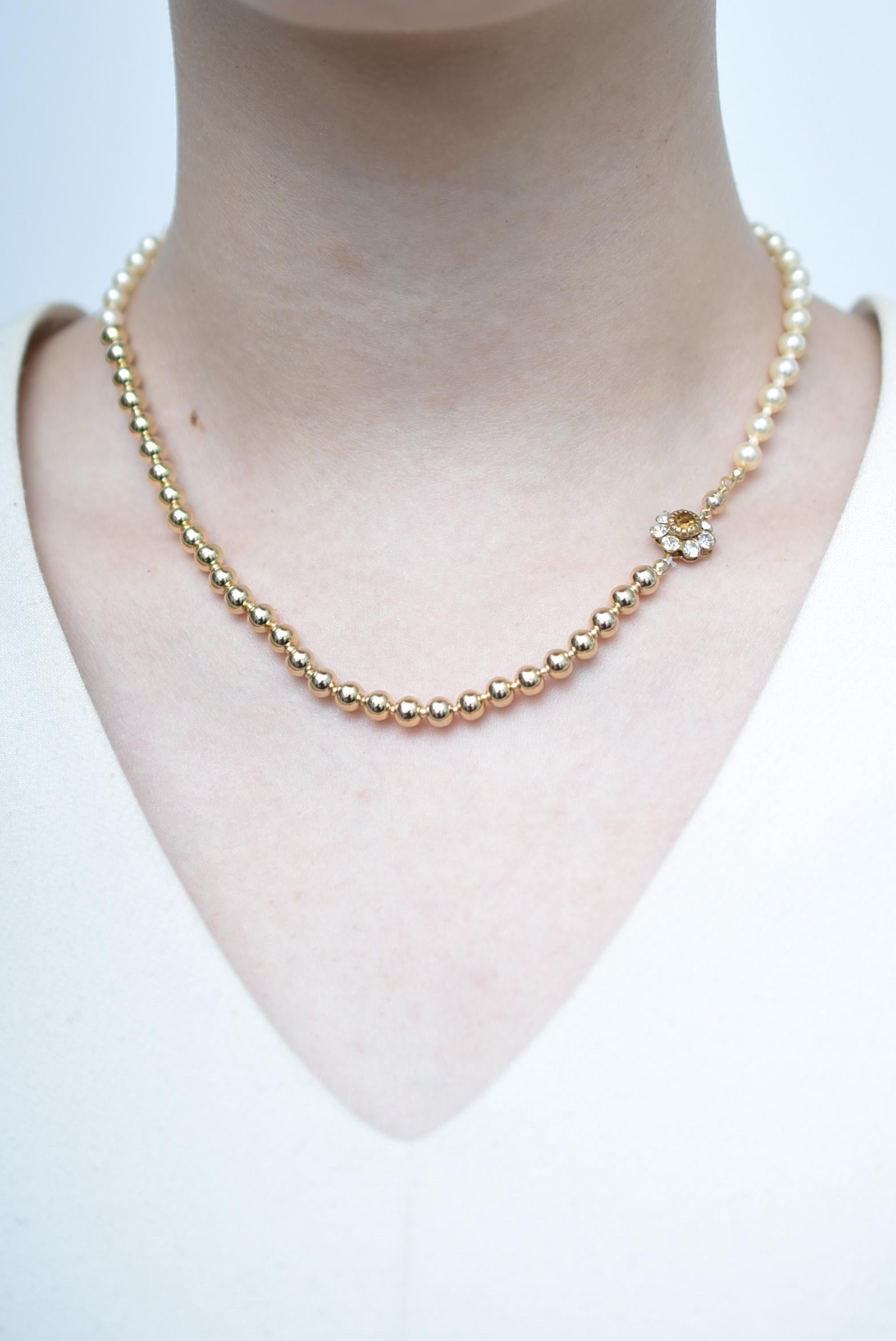 Collier de perles matataki (GOLD) / bijoux vintage, parle vintage des années 1970 en vente 3