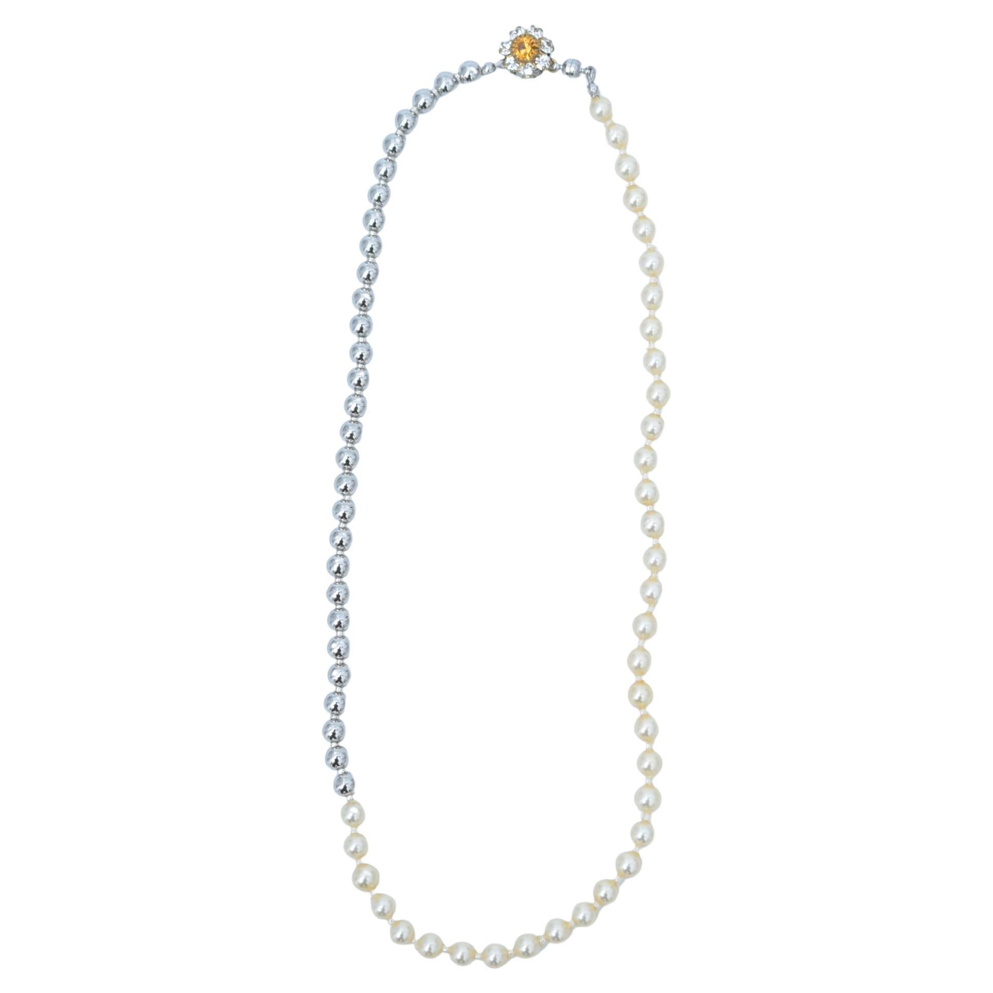 Collier de perles matataki (argent) / bijoux vintage, parle vintage des années 1970 en vente