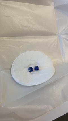 Match Pair Round Blue Ceylon Sapphires