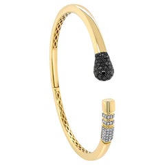 Bracciale Match Pencil Objects in oro giallo 18 carati con diamanti bianchi e neri