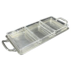 MATCH Pewter Rectangular Crudité Bar Serving Tray, Italy