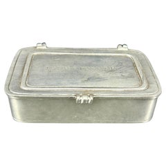 MATCH Pewter Rectangular Lidded Jewelry Trinket Box, Italy