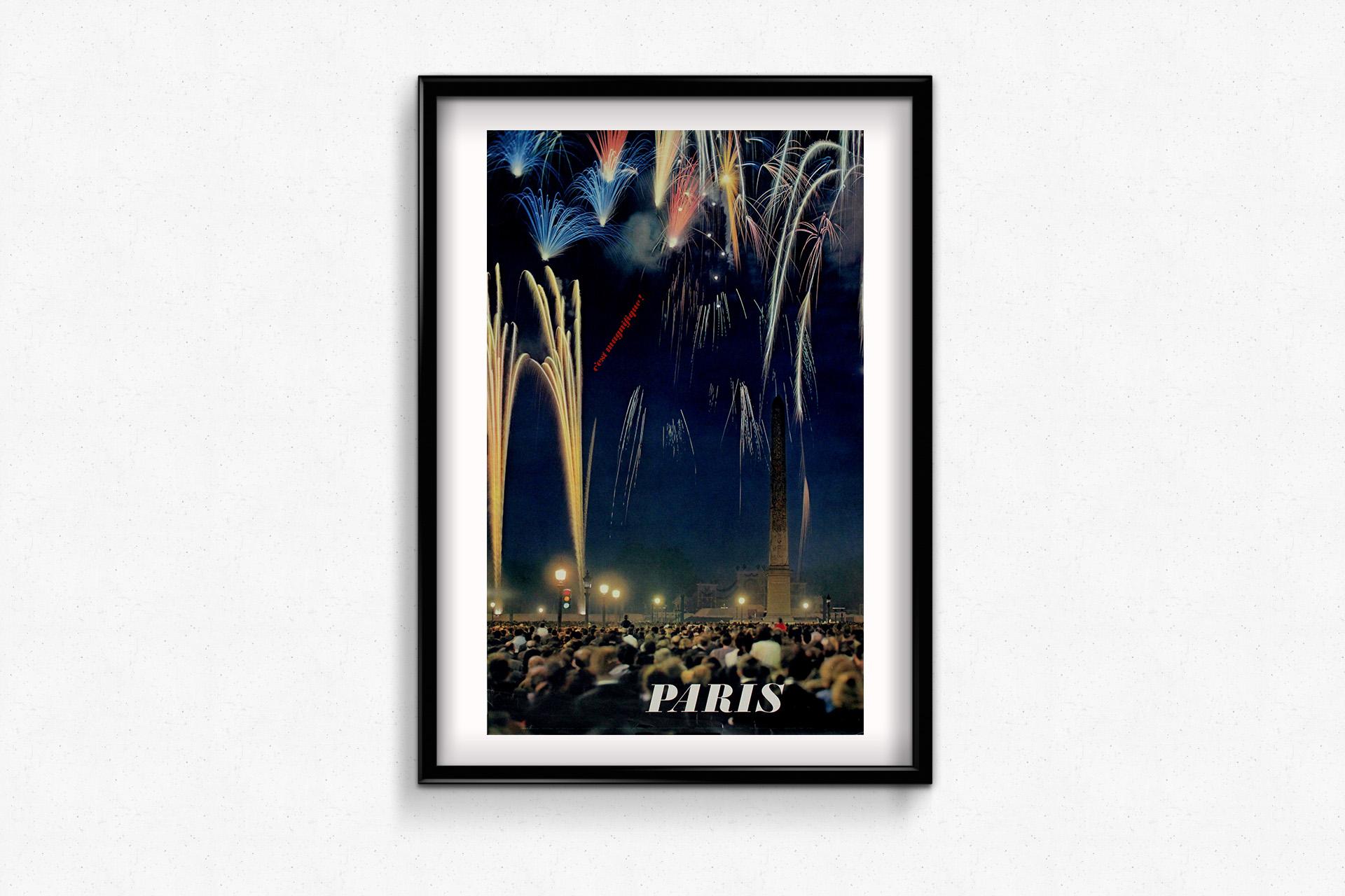 Affiche de voyage originale de 1964 par Matchatschek - Paris - This Place de la Concord en vente 1