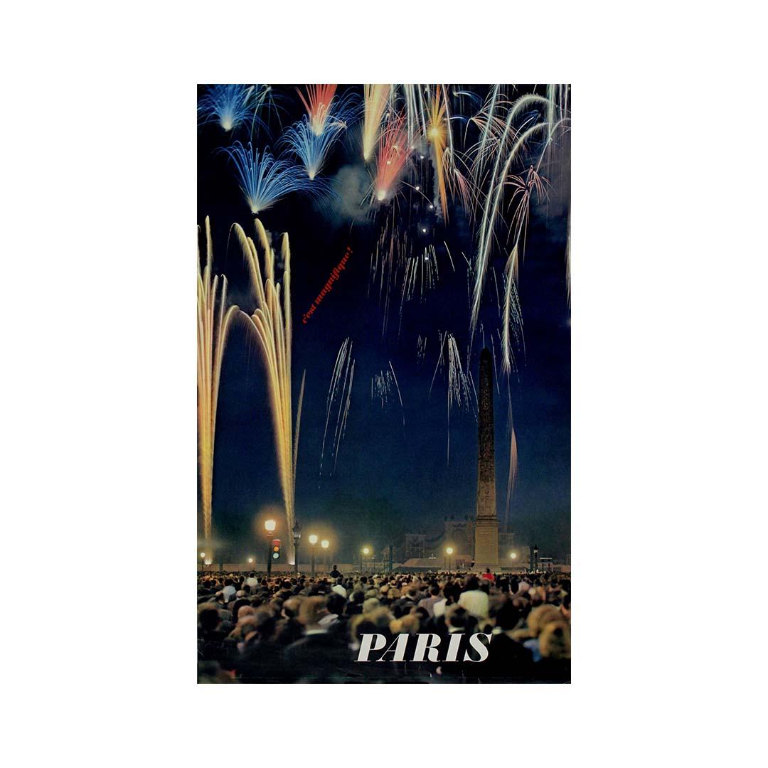 Affiche de voyage originale de 1964 par Matchatschek - Paris - This Place de la Concord en vente 3