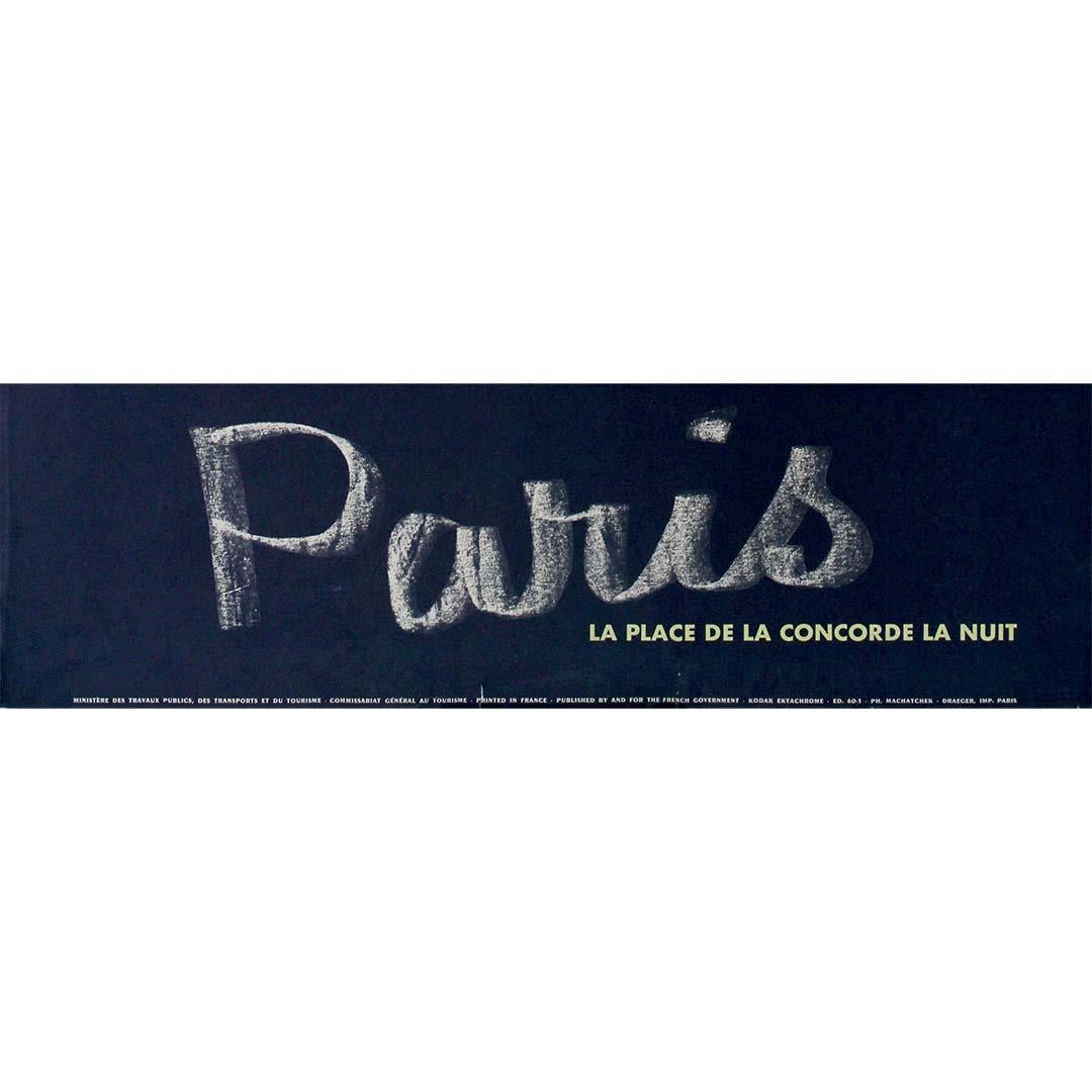 Atemberaubendes Original-Reiseplakat von 1965 – Paris – La place de la Concorde im Angebot 1