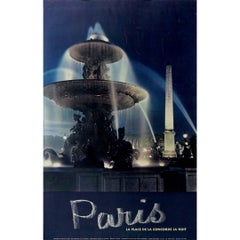 Vintage Stunning 1965 original travel poster - Paris - La place de la Concorde