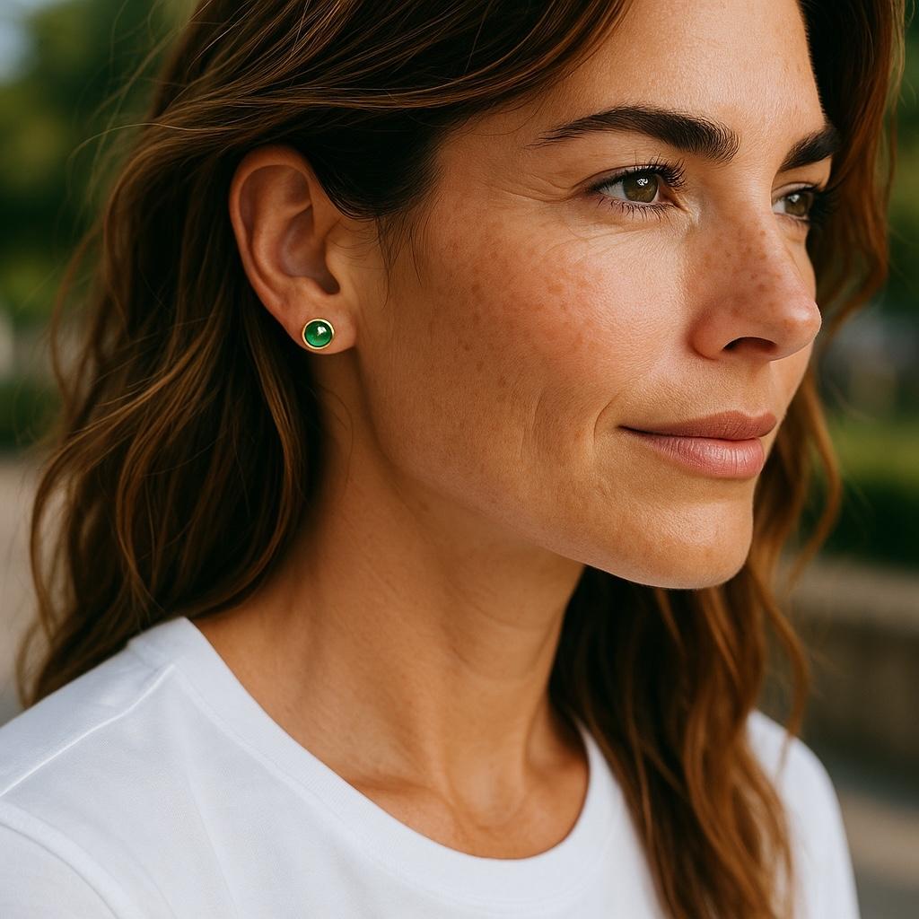 Introducing our exquisite Matched Cabochon Emerald 1.15Carat Bezel Set Yellow Gold 0.25 Inch Earrings – a stunning addition to your jewelry collection that exudes elegance and sophistication. Crafted with meticulous attention to detail, these
