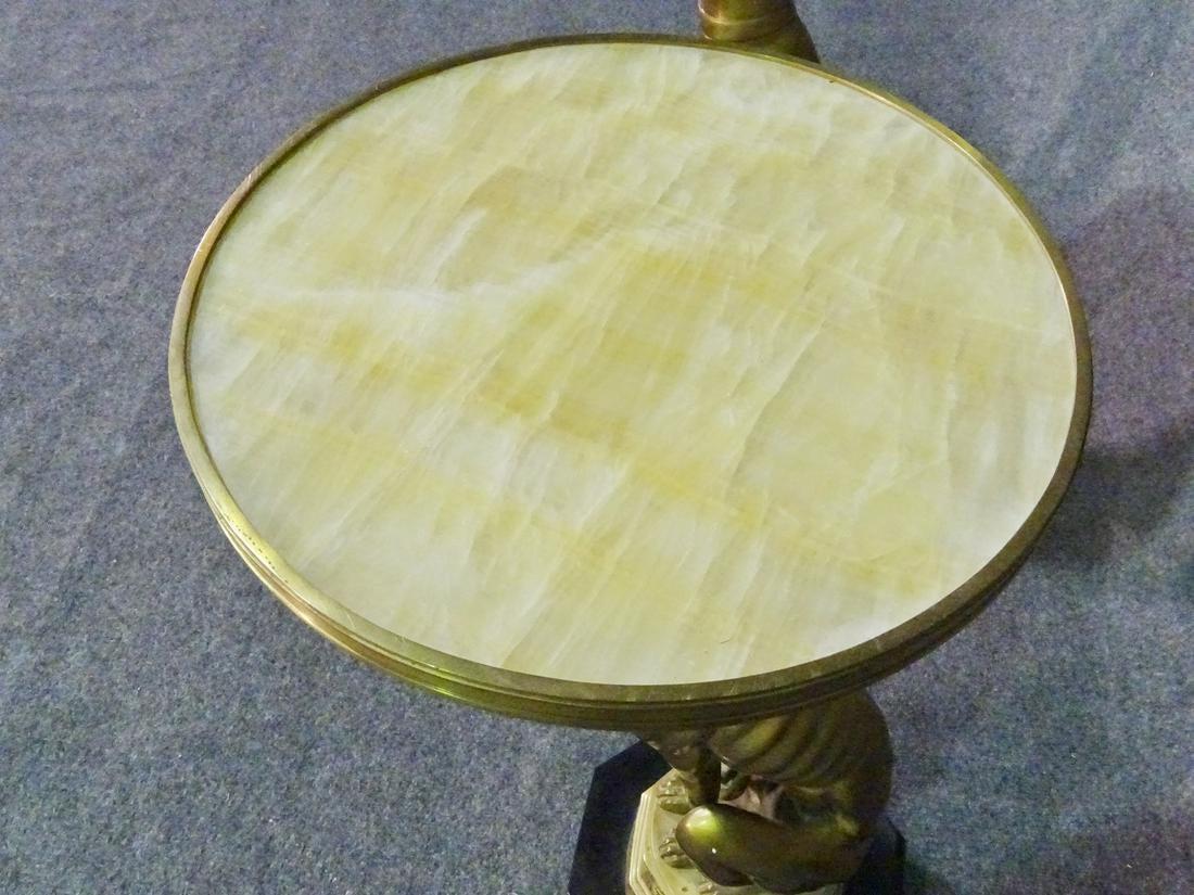 Mid-20th Century Matched Pair Brass and Alabaster French Greyhound Whippet Side Tables circa 1940