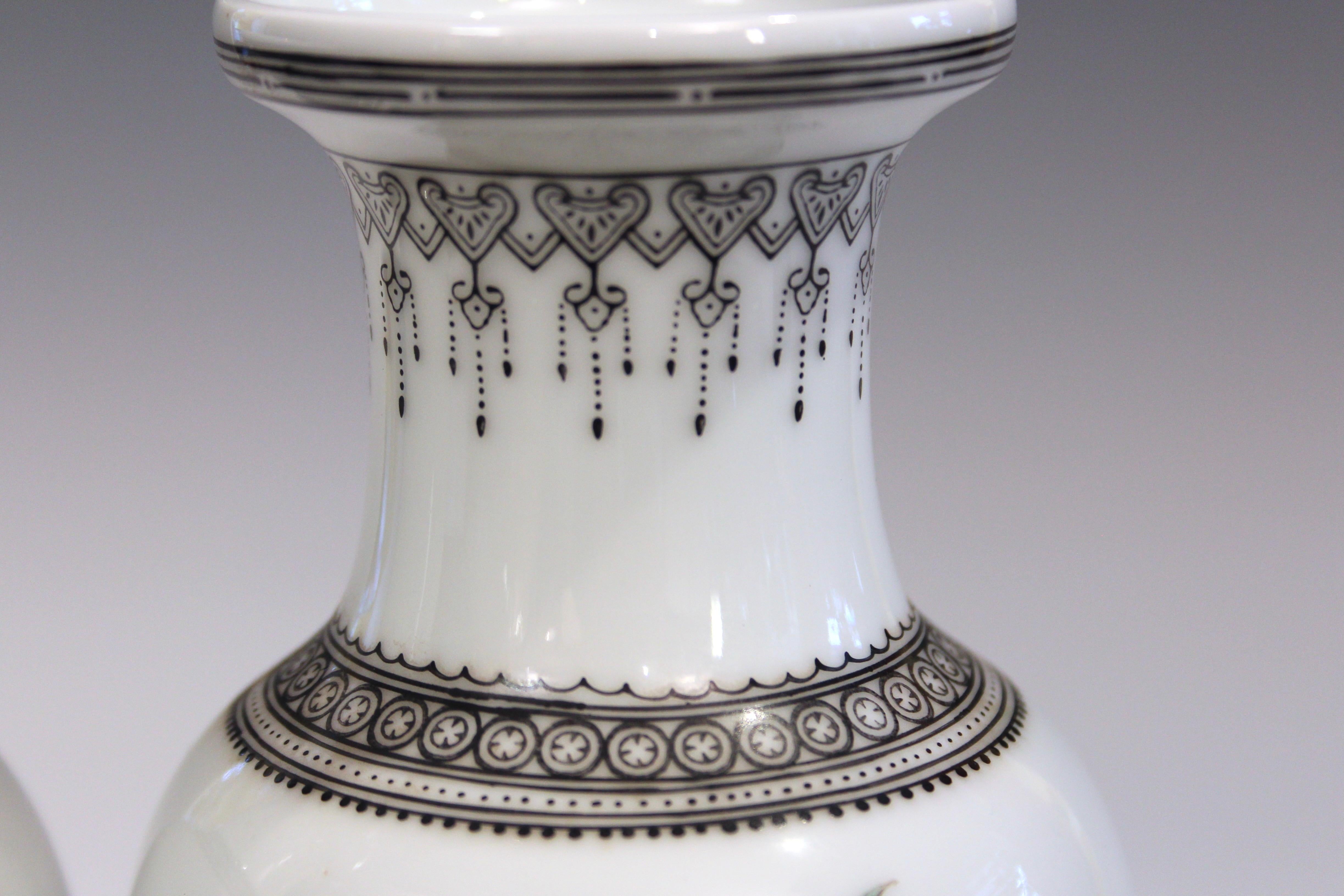 Matched Pair Chinese Porcelain Jingdezhen Zhi Mark Famille Rose Export Vases For Sale 1