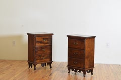 Matched Pair Italian, Venezia, Neoclassical Carved Walnut Commodes, ca. 1800