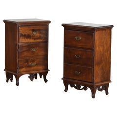 Matched Pair Italian, Venezia, Neoclassical Carved Walnut Commodes, ca. 1800