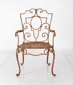 Passendes Paar Jean-Charles Moreux-Eisenstühle aus Frankreich