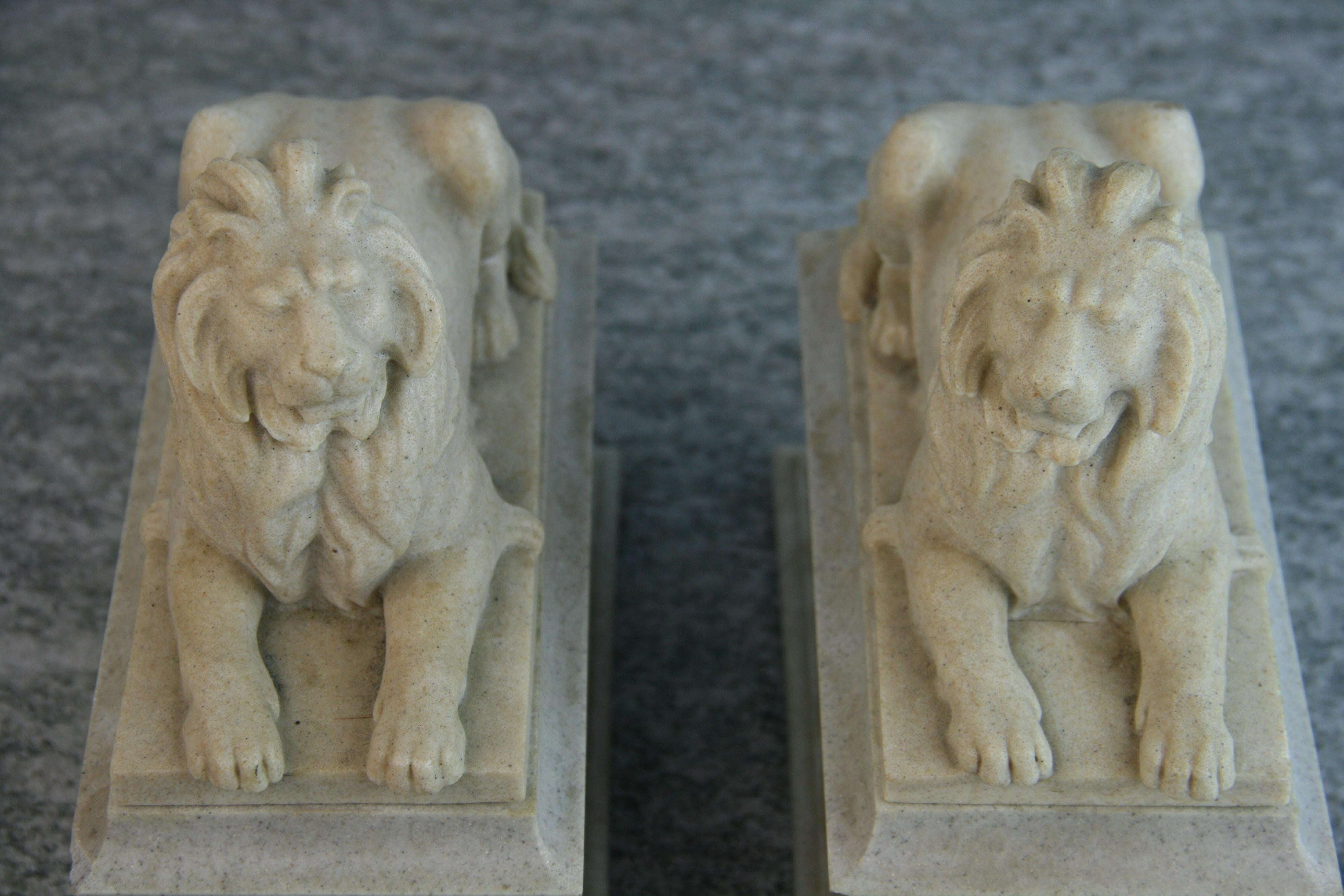 Matched Pair Lions of Venice Bookends /Sculptures 5