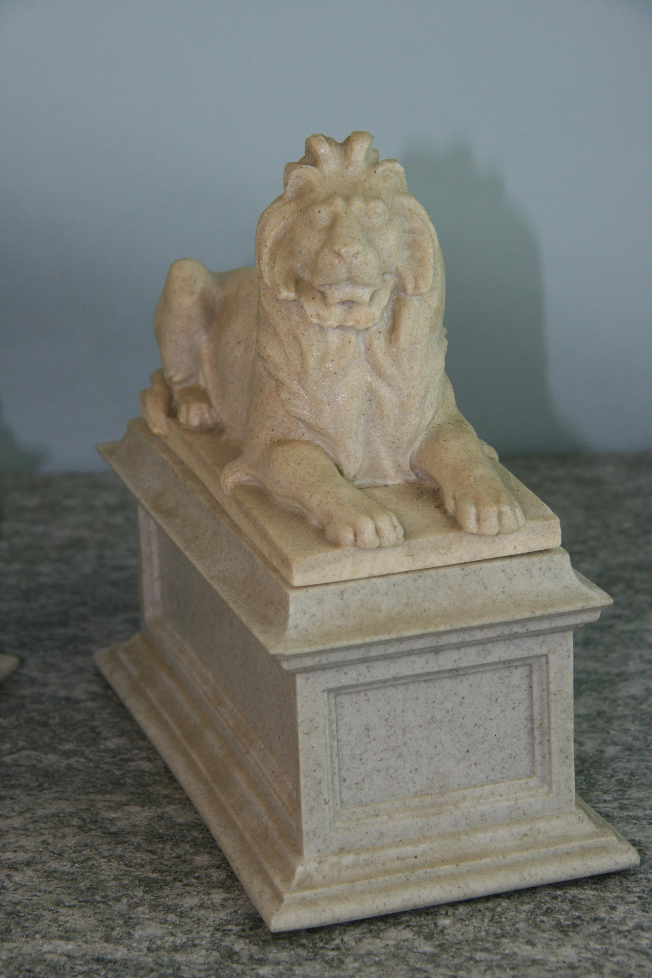 Mid-20th Century Matched Pair Lions of Venice Bookends /Sculptures