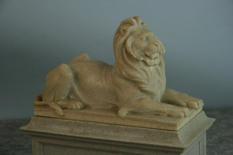 Cast Stone Matched Pair Lions of Venice Bookends /Sculptures For Sale