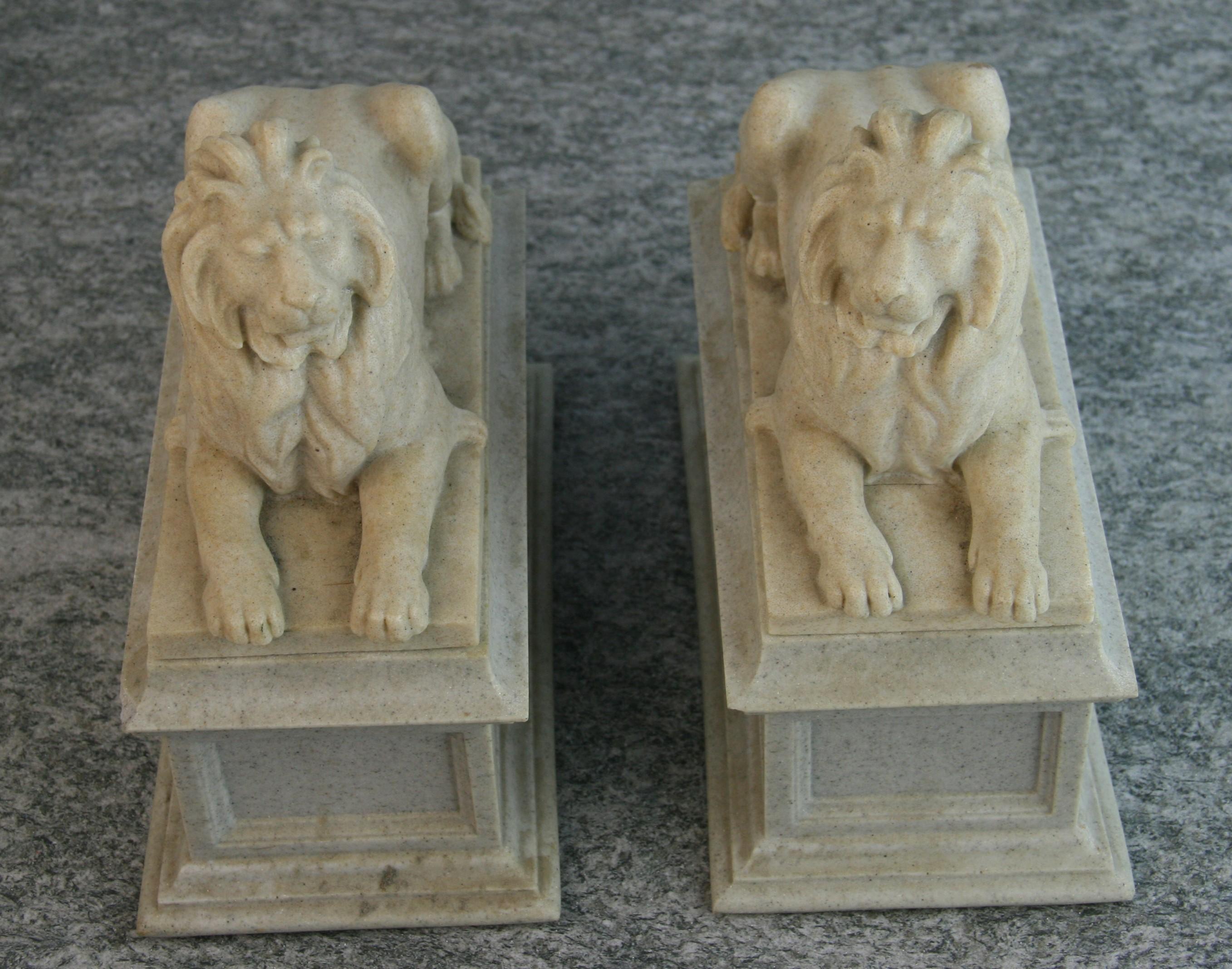 Matched Pair Lions of Venice Bookends /Sculptures 4