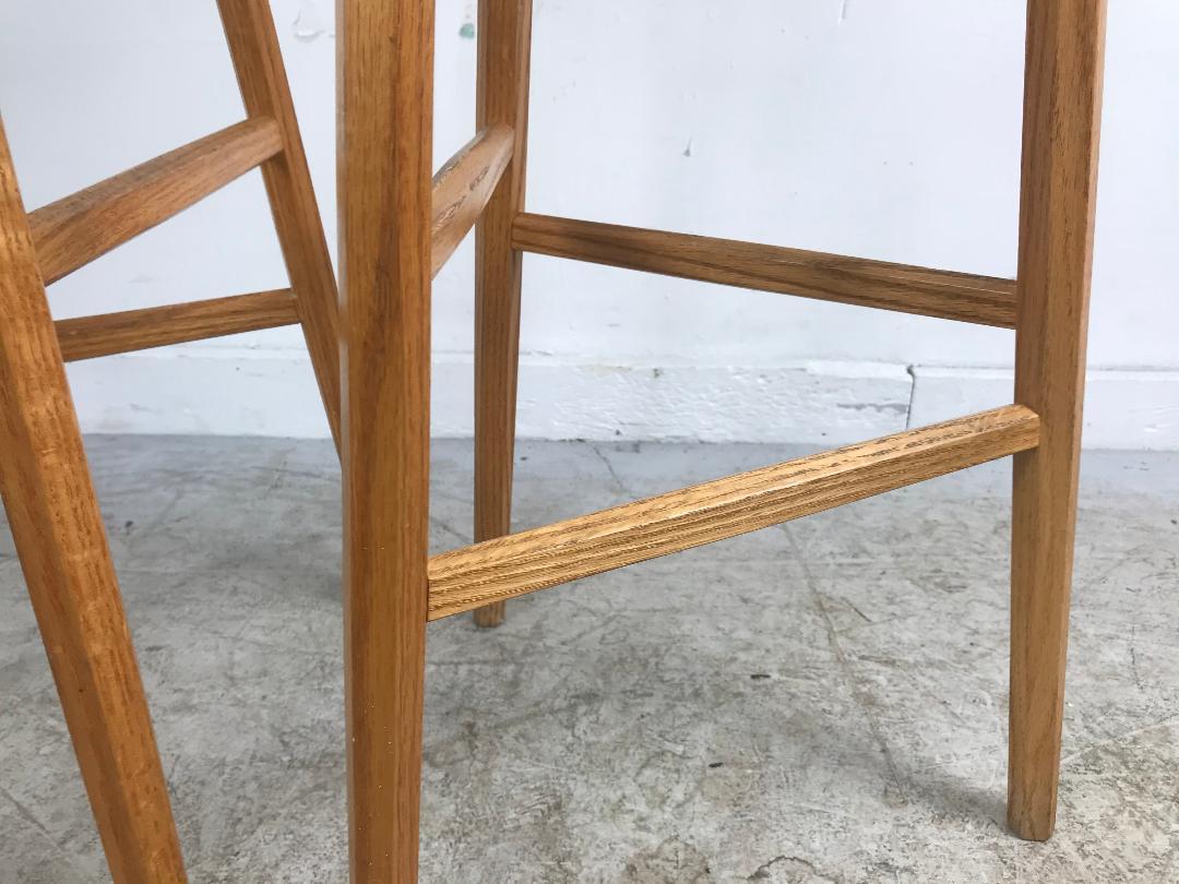 Hand-Crafted Matched Pair of Modernist Stools, Bench Made, Rochester Folk Art Guild For Sale