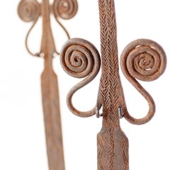 Matched Pair of Mumuye Forged Iron Currencies / Spoons