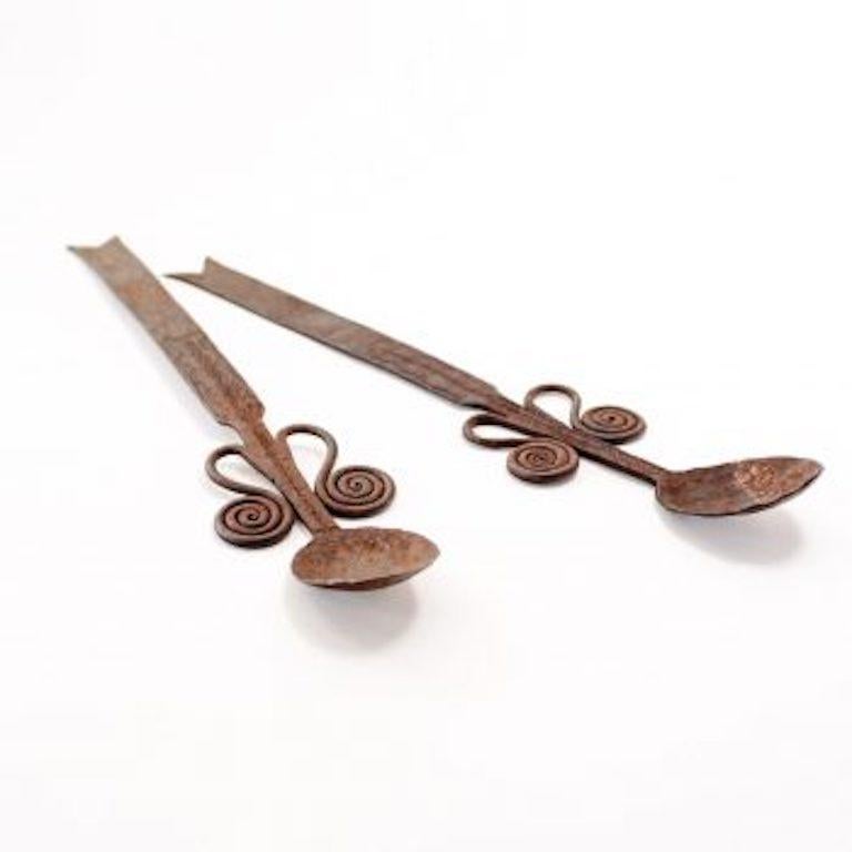 Tribal Matched Pair of Mumuye Forged Iron Currencies / Spoons For Sale