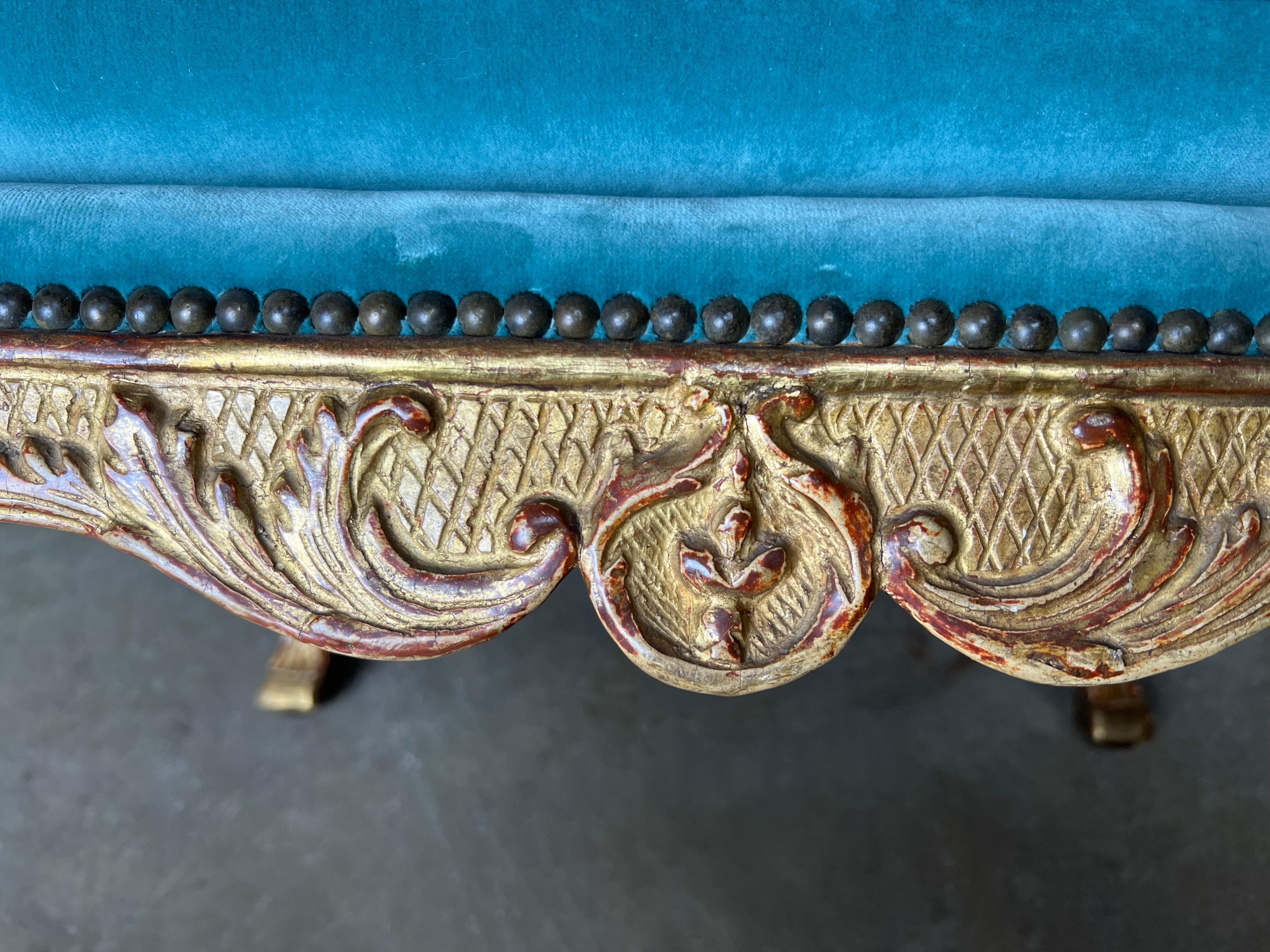 Matched Pair of 19th Century French Gilt Wood Louis XV Style Footstools 9