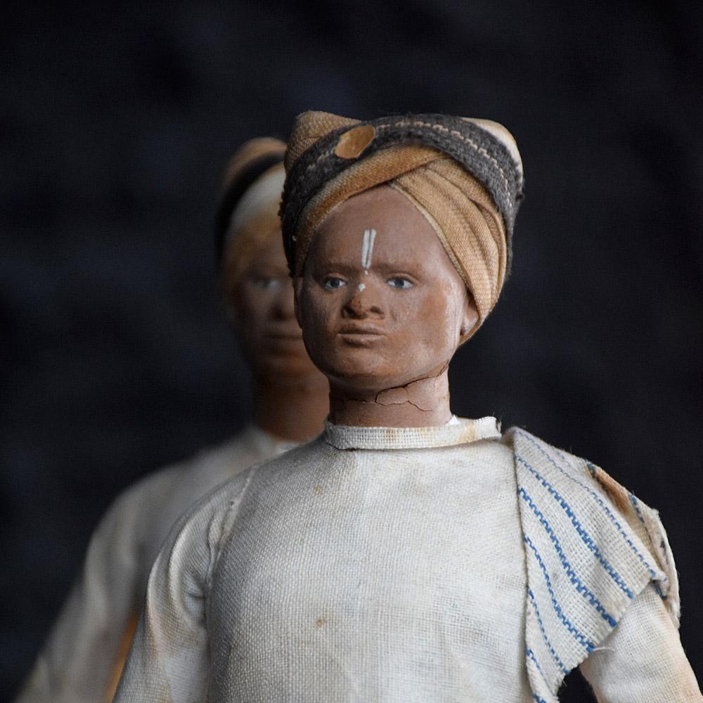 Matched pair of 19th century terracotta Indian souvenir figures
A rare opportunity to own a matched pair of late 19th century handcrafted terracotta figures, in the form of Indian servants. These rare survivors would have been bought back from