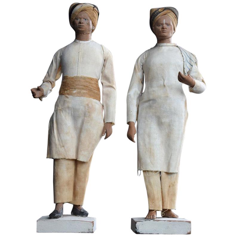Matched Pair of 19th Century Terracotta Indian Souvenir Figures