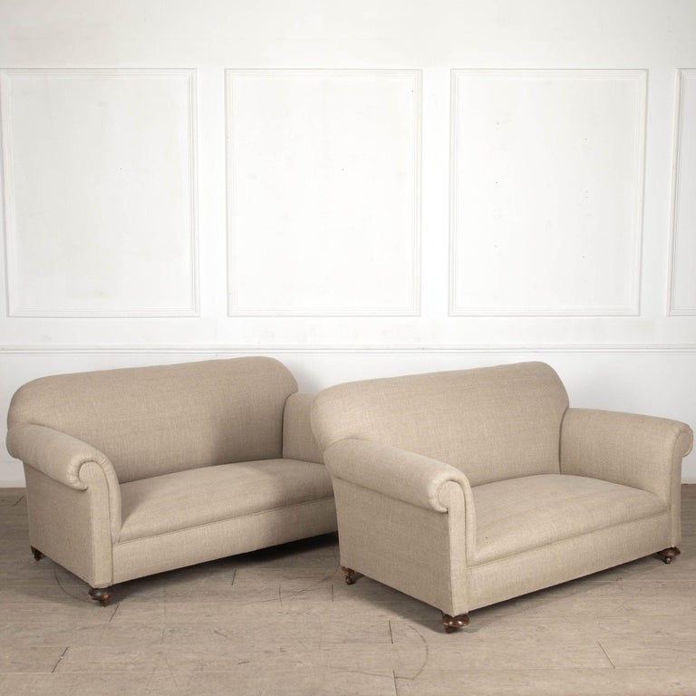 Matched Pair of 20th Century Sofas For Sale at 1stDibs