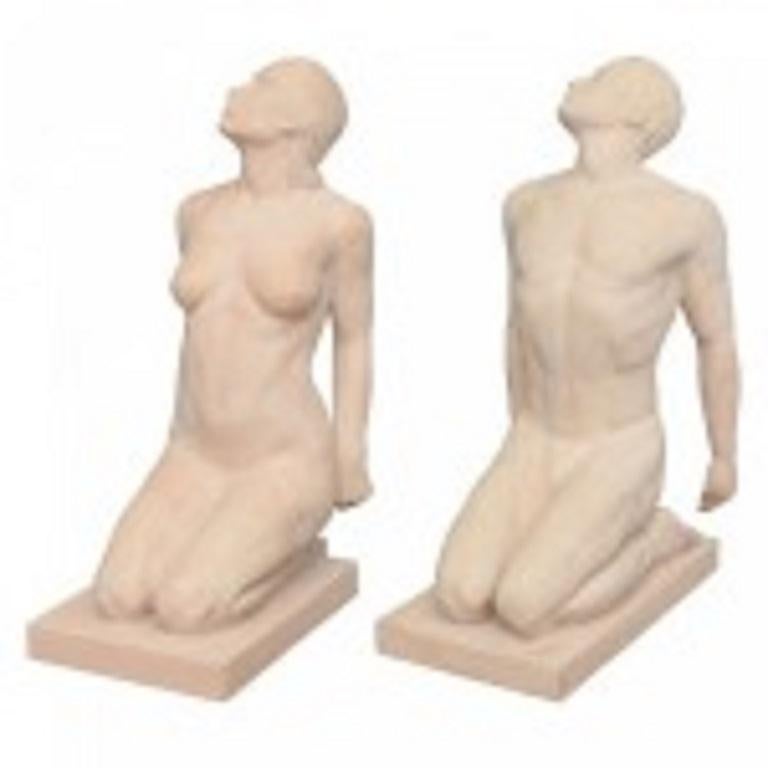 Unknown Matched Pair of Art Deco Terracotta Sculpture or Statues by Demetre Chiparus For Sale