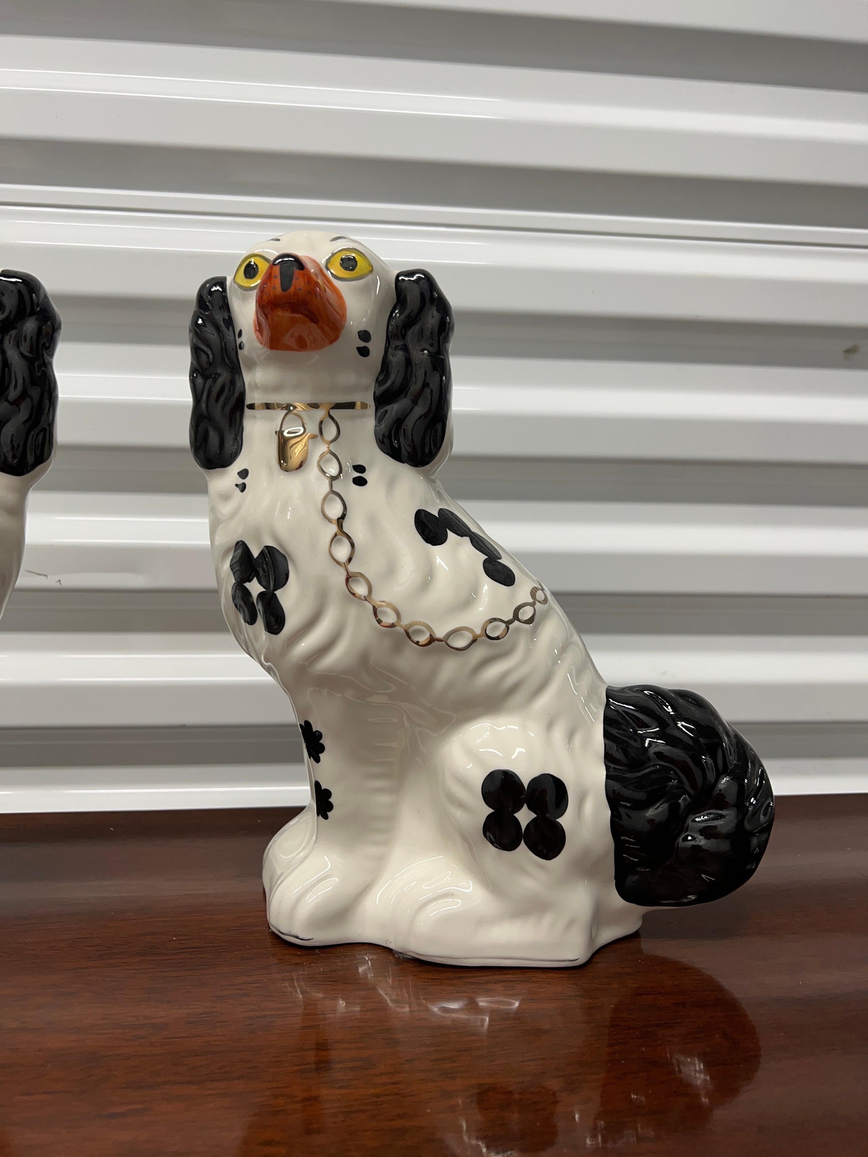 British Matched Pair of Arthur Wood Staffordshire Spaniel Dogs For Sale