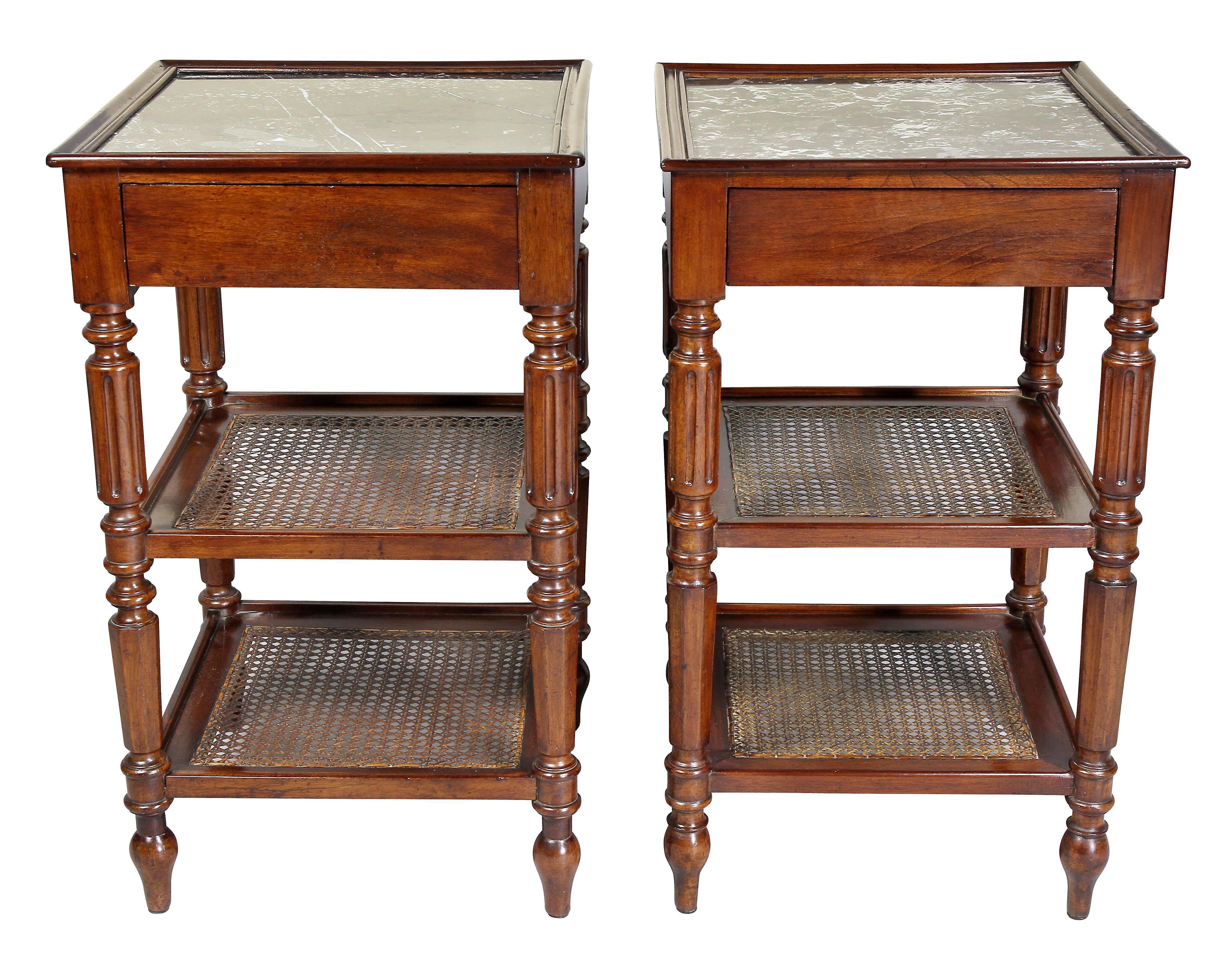Matched Pair of Charles X Mahogany End Tables 1