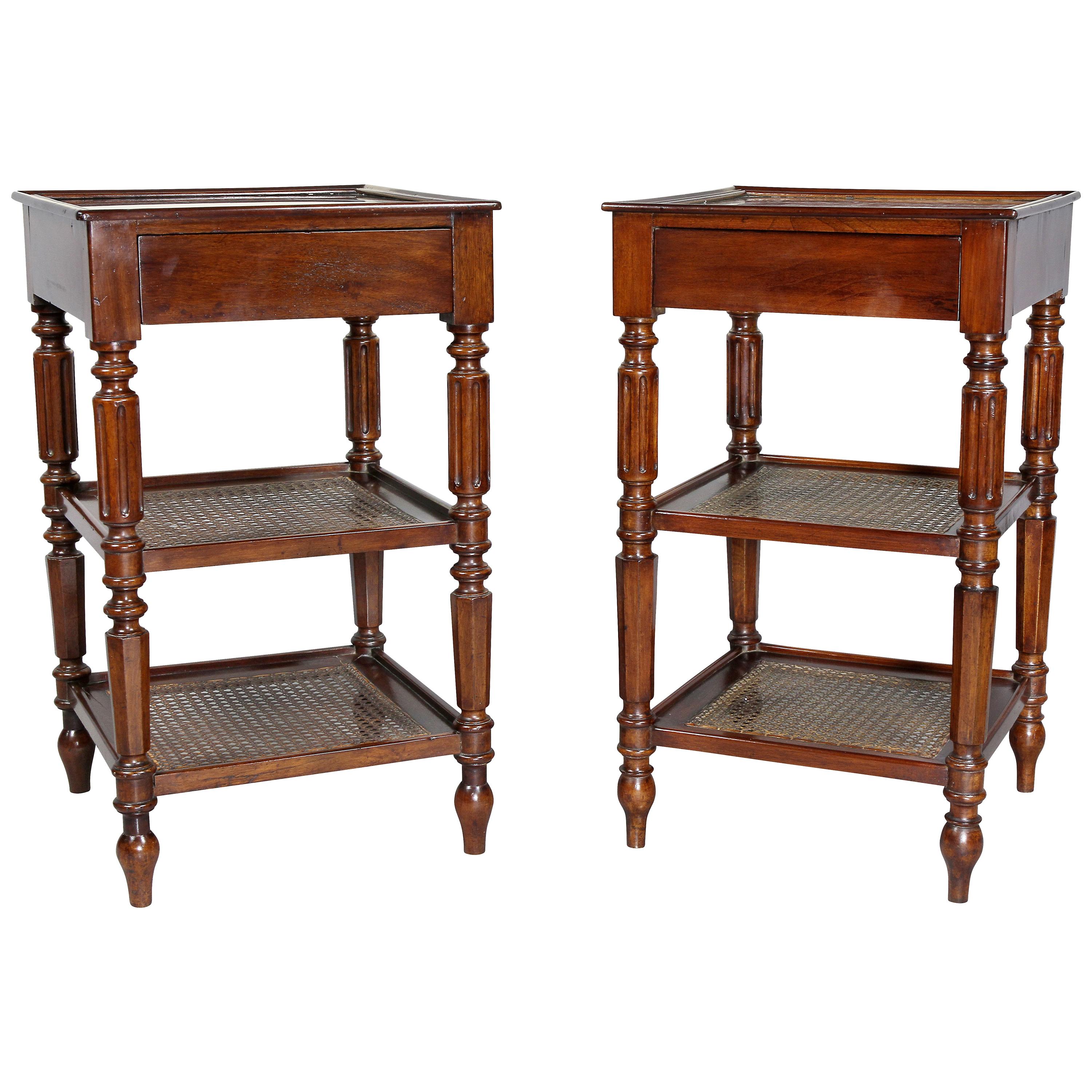 Matched Pair of Charles X Mahogany End Tables