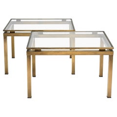 Paire assortie de tables basses signées Guy Lefevre, 1960