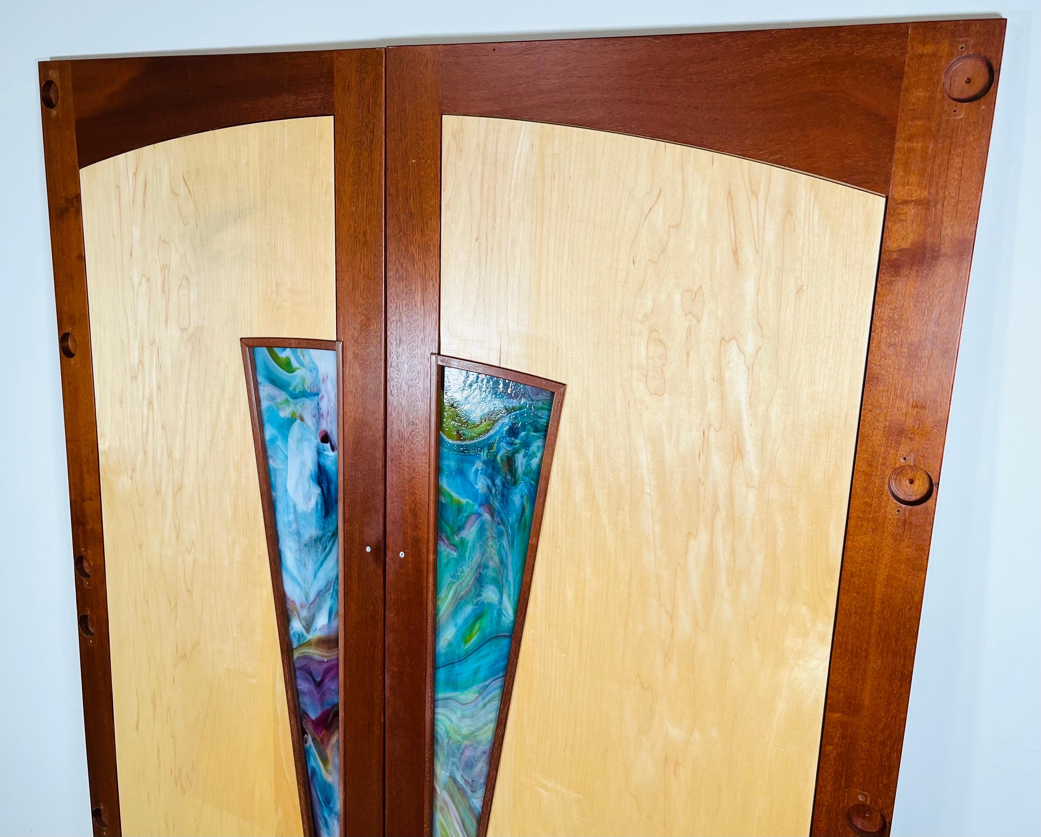 Matched Pair Of Custom Cabinet Or Cupboard Doors After Wharton Esherick For Sale 4