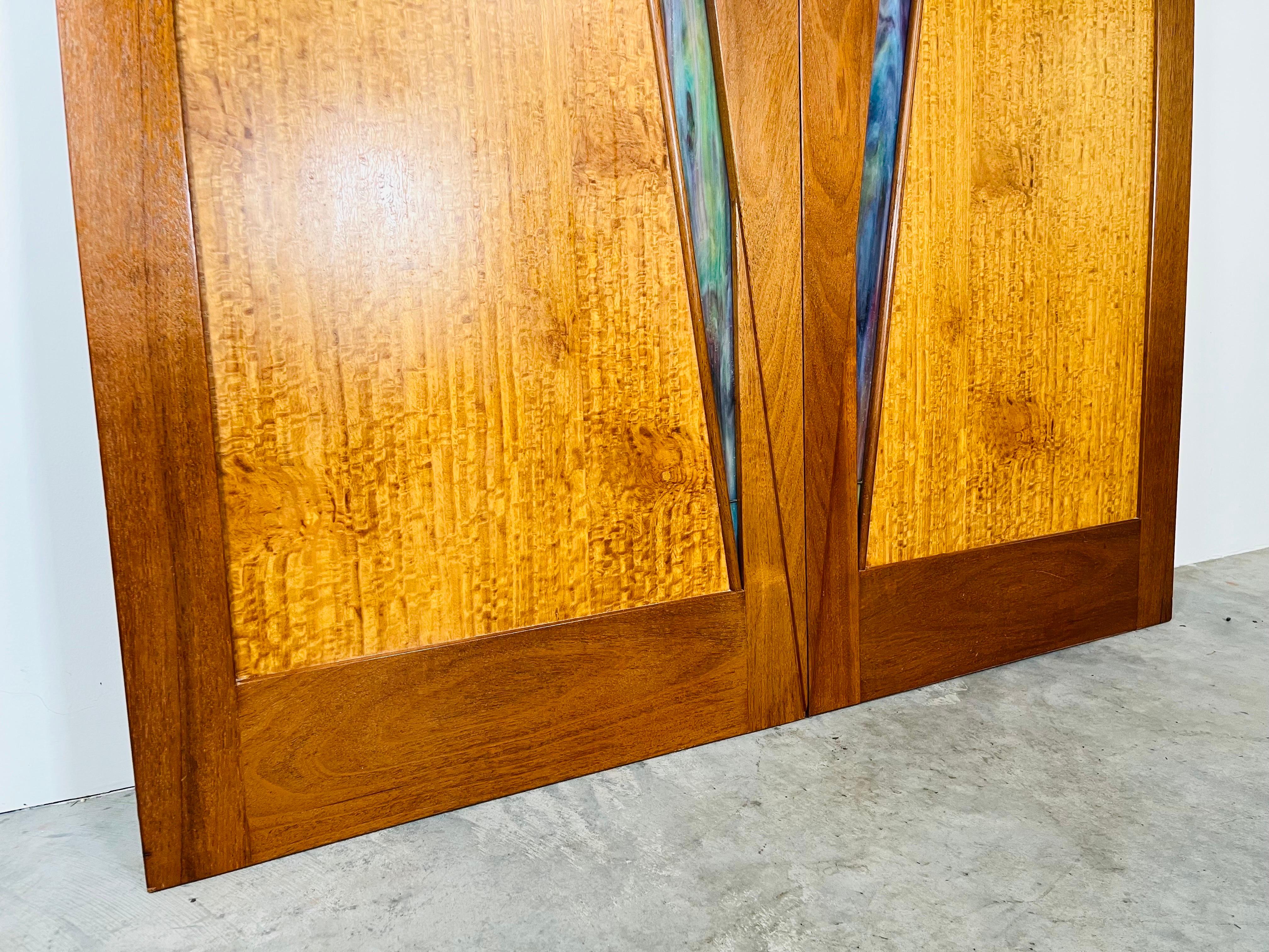 American Matched Pair Of Custom Cabinet Or Cupboard Doors After Wharton Esherick For Sale