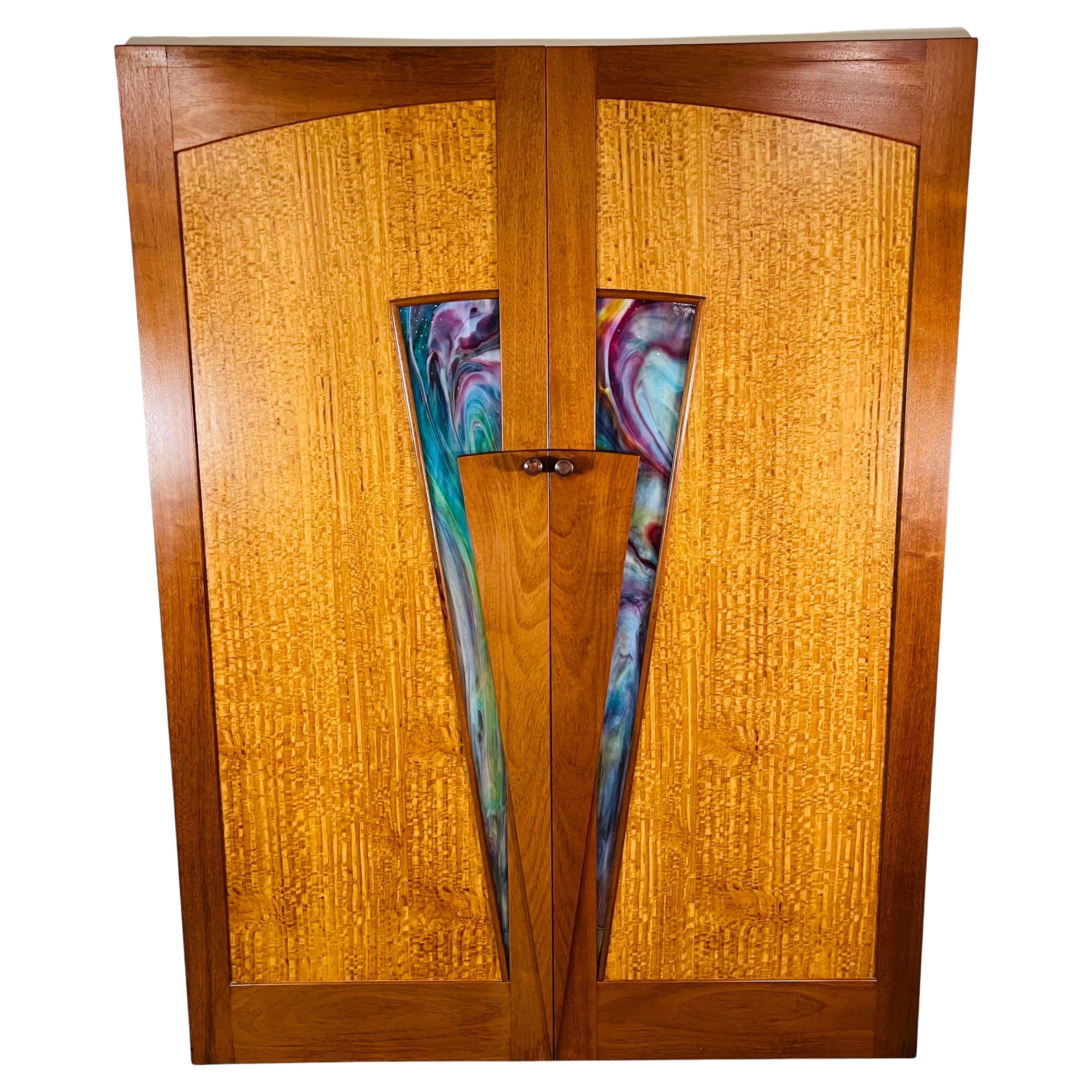 Matched Pair Of Custom Cabinet Or Cupboard Doors After Wharton Esherick For Sale