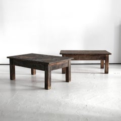 Matched Pair Of Early 20Th C. Primitive Portuguese Coffee Tables