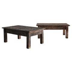 Matched Pair Of Early 20Th C. Primitive Portuguese Coffee Tables