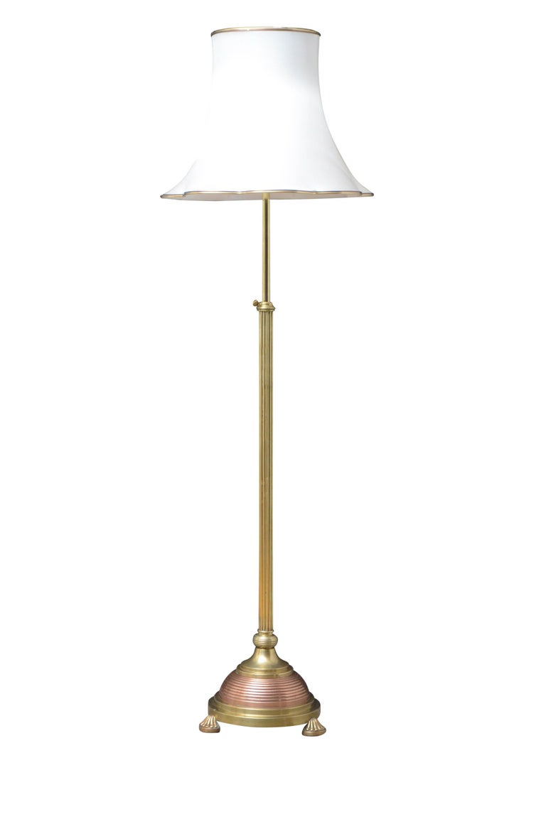 Matched Pair of Edwardian Copper And Brass Floor Standard Lamps at 1stDibs