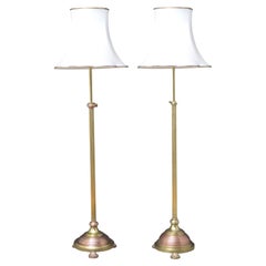Matched Pair of Edwardian Copper And Brass Floor Standard Lamps