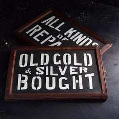 Matched Pair of Edwardian Milk Glass Shop Signs