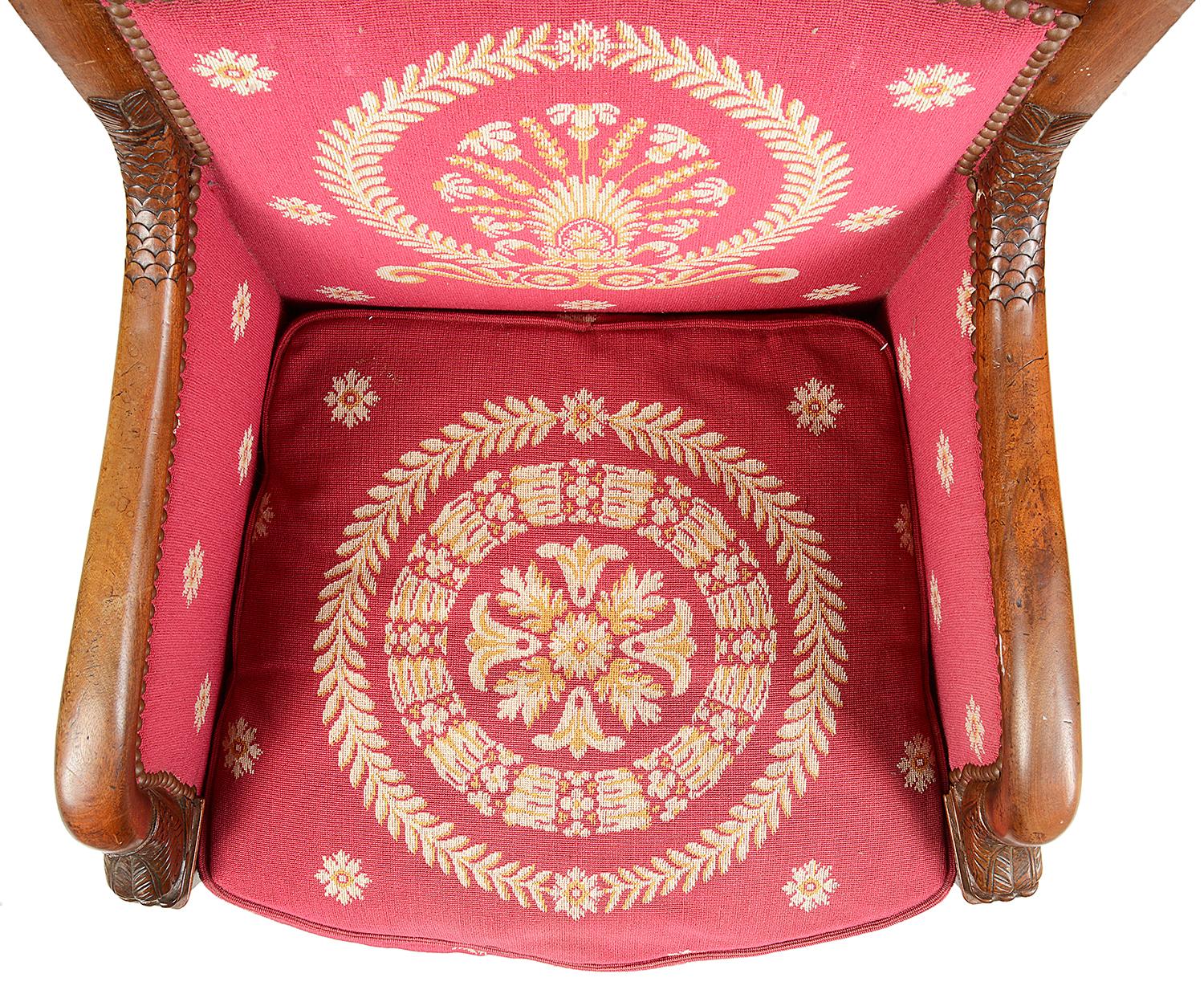 Matched Pair of French Empire Armchairs, 19th Century For Sale 10