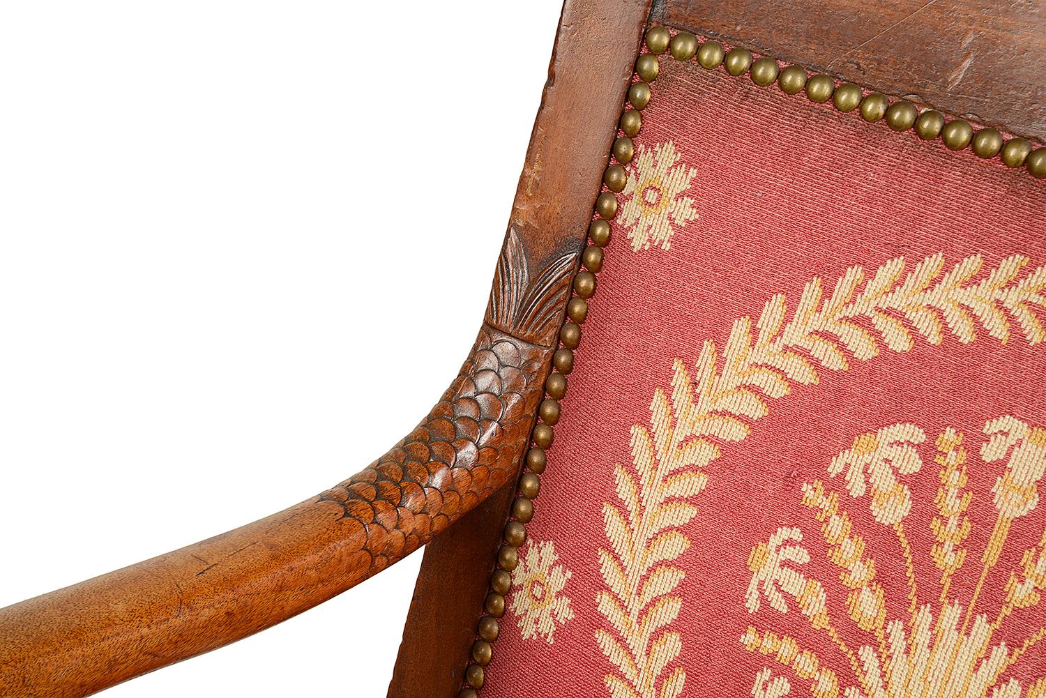 Matched Pair of French Empire Armchairs, 19th Century For Sale 1
